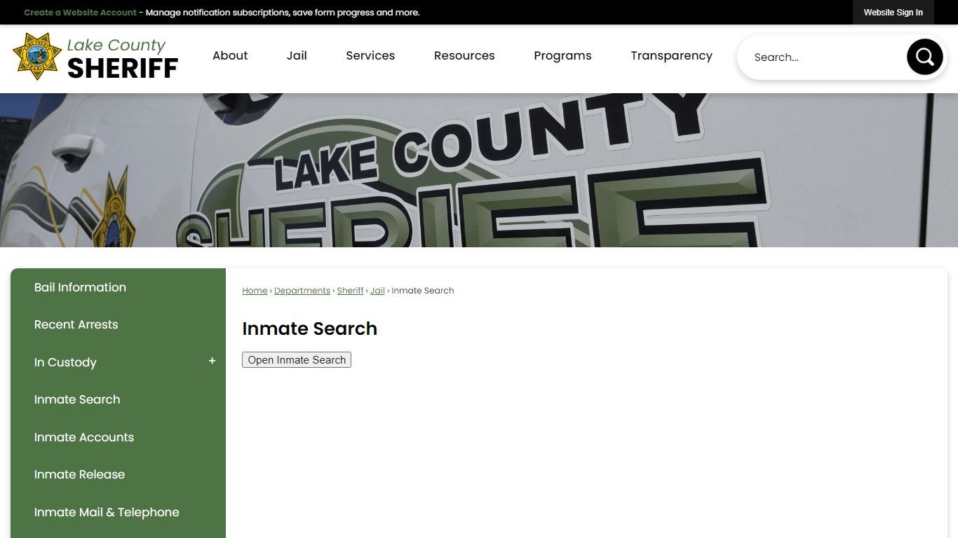 Inmate Search | Lake County, CA